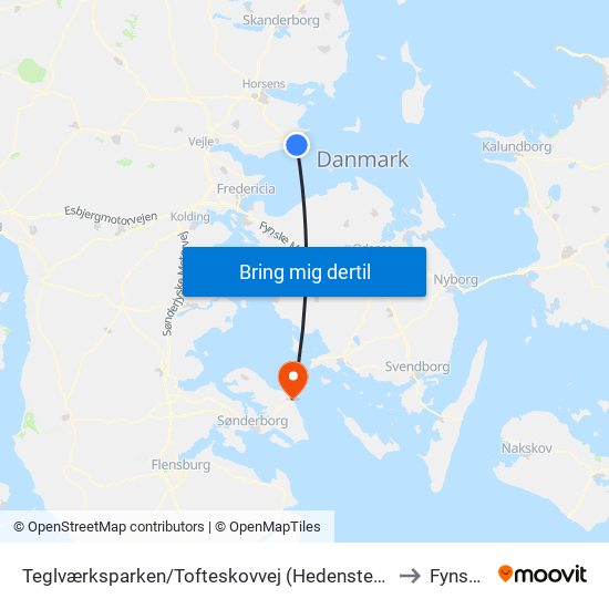 Teglværksparken/Tofteskovvej (Hedensted Kom) to Fynshav map