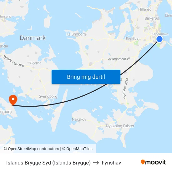 Islands Brygge Syd (Islands Brygge) to Fynshav map