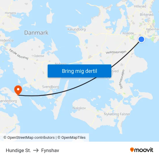 Hundige St. to Fynshav map