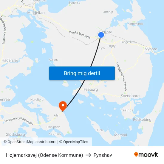 Højemarksvej (Odense Kommune) to Fynshav map