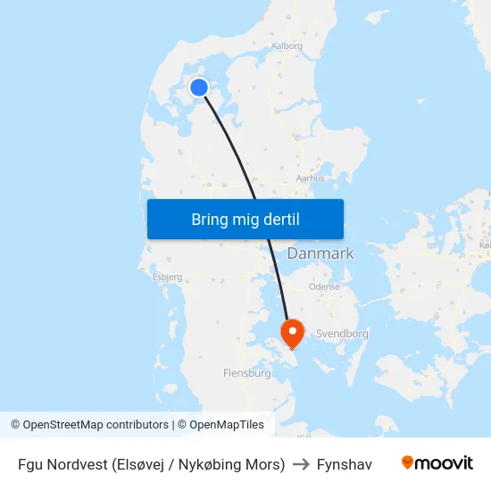 Fgu Nordvest (Elsøvej / Nykøbing Mors) to Fynshav map