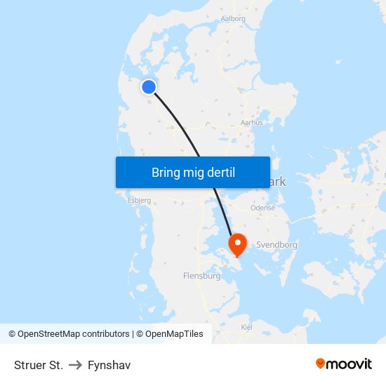 Struer St. to Fynshav map