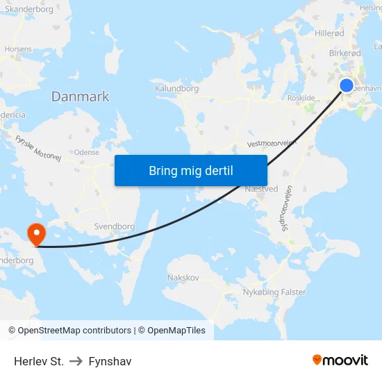 Herlev St. to Fynshav map
