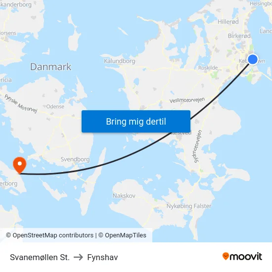 Svanemøllen St. to Fynshav map