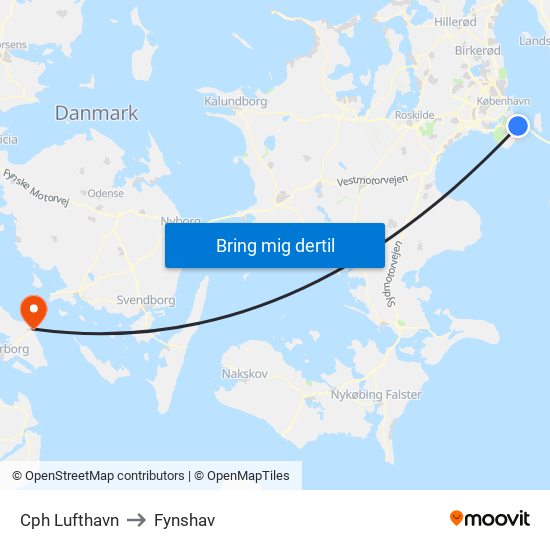 Cph Lufthavn to Fynshav map