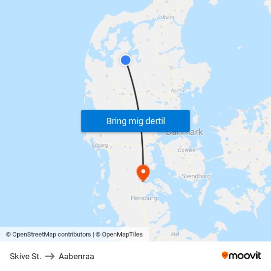 Skive St. to Aabenraa map