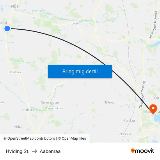 Hviding St. to Aabenraa map