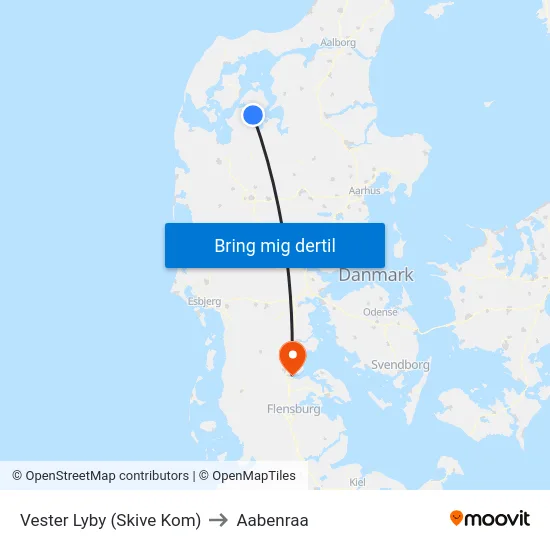 Vester Lyby (Skive Kom) to Aabenraa map