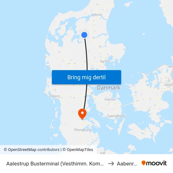 Aalestrup Busterminal (Vesthimm. Komm.) to Aabenraa map