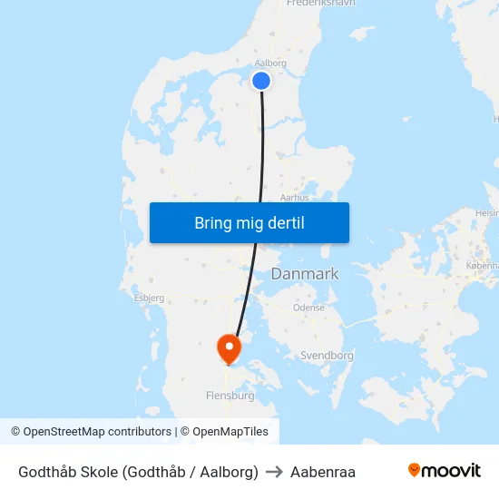 Godthåb Skole (Godthåb / Aalborg) to Aabenraa map