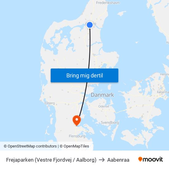 Frejaparken (Vestre Fjordvej / Aalborg) to Aabenraa map