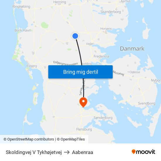 Skoldingvej V Tykhøjetvej to Aabenraa map