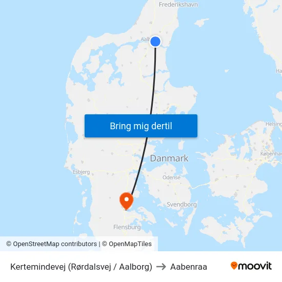 Kertemindevej (Rørdalsvej / Aalborg) to Aabenraa map
