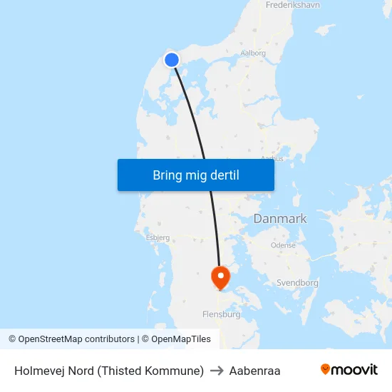 Holmevej Nord (Thisted Kommune) to Aabenraa map