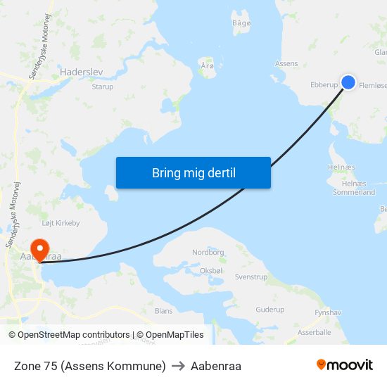 Zone 75 (Assens Kommune) to Aabenraa map