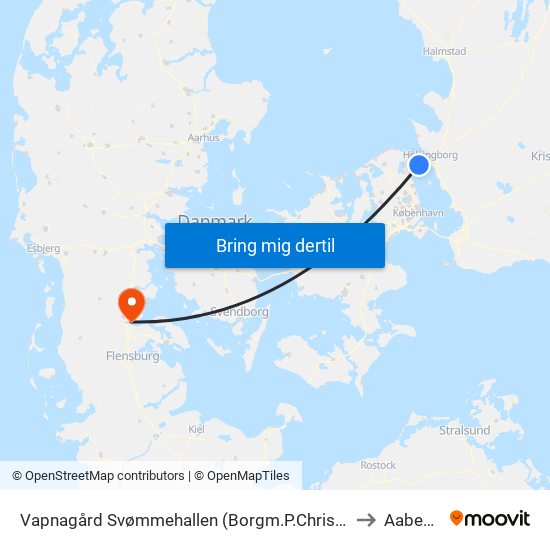 Vapnagård Svømmehallen (Borgm.P.Christensens Vej) to Aabenraa map