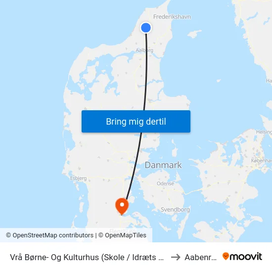 Vrå Børne- Og Kulturhus (Skole / Idræts Allé) to Aabenraa map