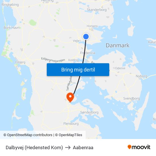 Dalbyvej (Hedensted Kom) to Aabenraa map