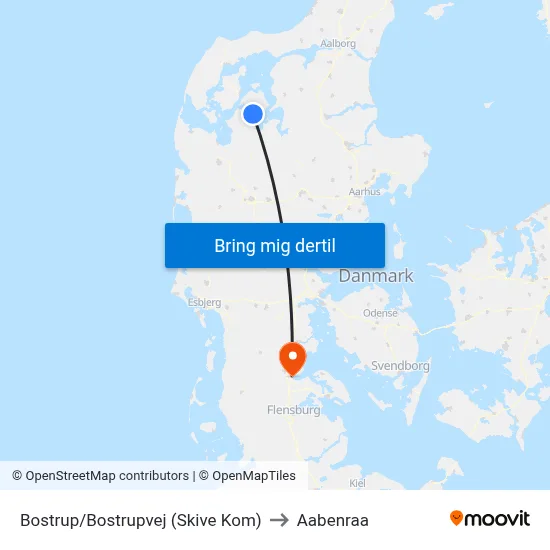 Bostrup/Bostrupvej (Skive Kom) to Aabenraa map