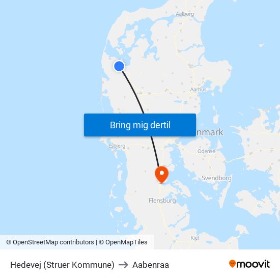 Hedevej (Struer Kommune) to Aabenraa map