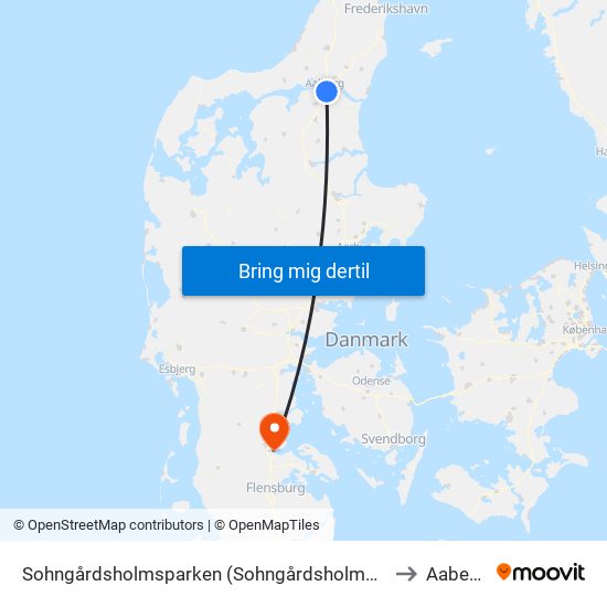 Sohngårdsholmsparken (Sohngårdsholmsvej / Aalborg) to Aabenraa map