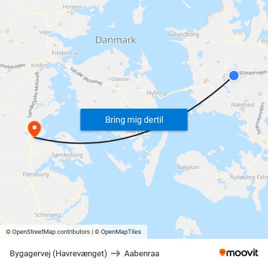 Bygagervej (Havrevænget) to Aabenraa map