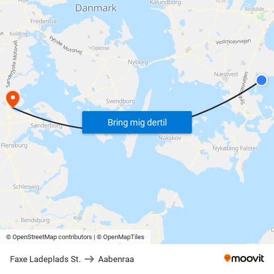 Faxe Ladeplads St. to Aabenraa map