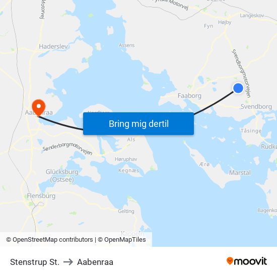 Stenstrup St. to Aabenraa map