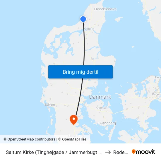 Saltum Kirke (Tinghøjgade / Jammerbugt Komm.) to Rødekro map