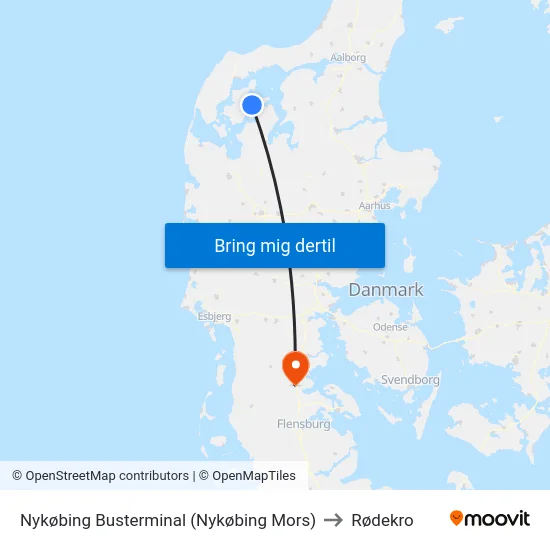 Nykøbing Busterminal (Nykøbing Mors) to Rødekro map