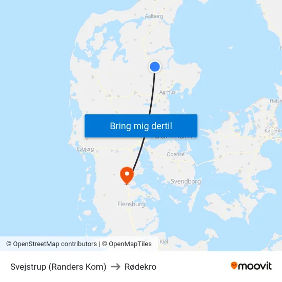Svejstrup (Randers Kom) to Rødekro map