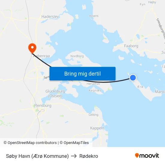 Søby Havn (Ærø Kommune) to Rødekro map