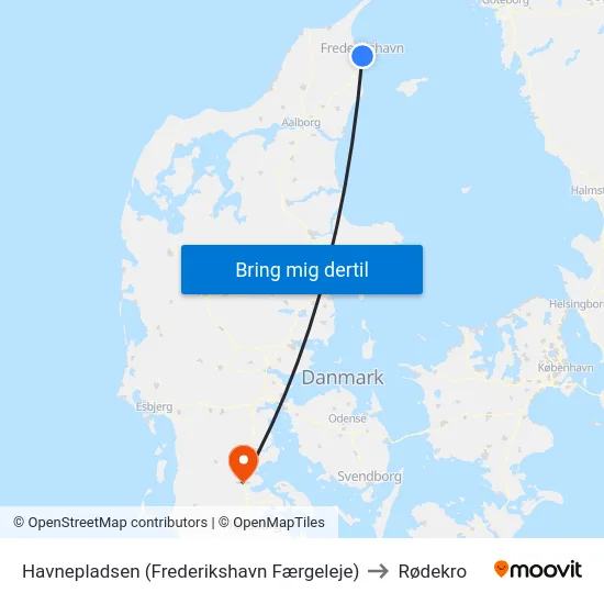 Havnepladsen (Frederikshavn Færgeleje) to Rødekro map