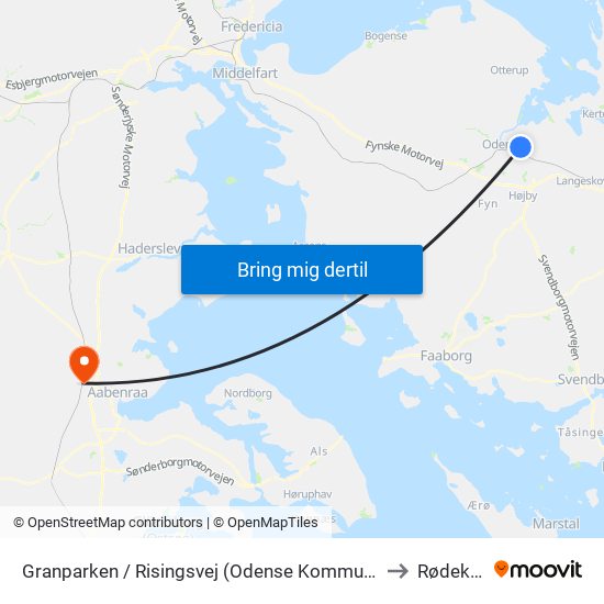 Granparken / Risingsvej (Odense Kommune) to Rødekro map