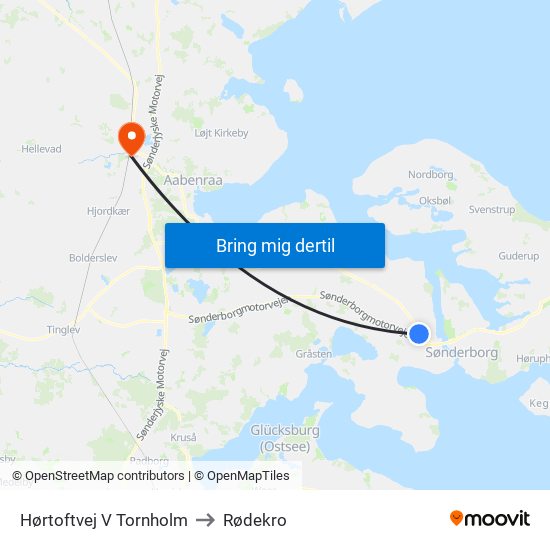 Hørtoftvej V Tornholm to Rødekro map
