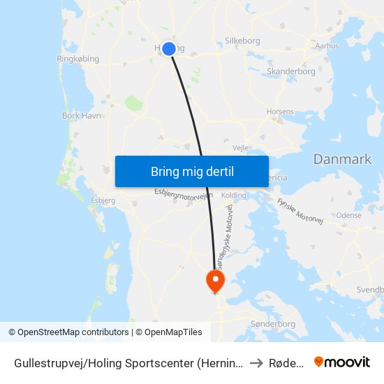 Gullestrupvej/Holing Sportscenter (Herning Kom) to Rødekro map