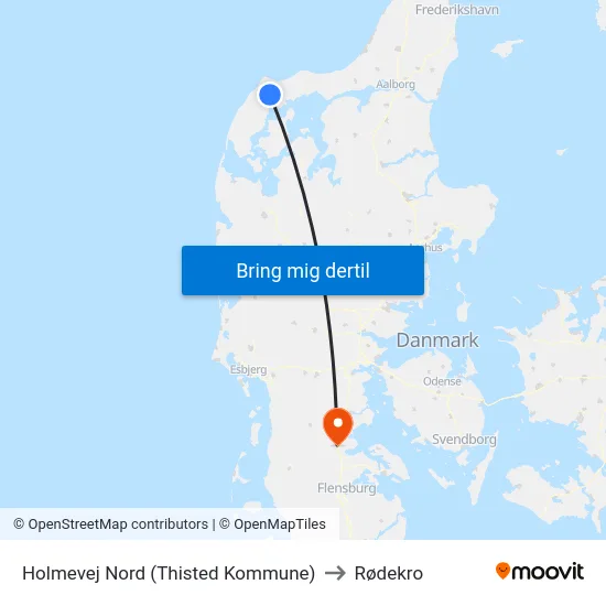 Holmevej Nord (Thisted Kommune) to Rødekro map