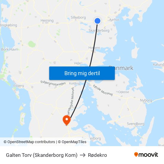 Galten Torv (Skanderborg Kom) to Rødekro map