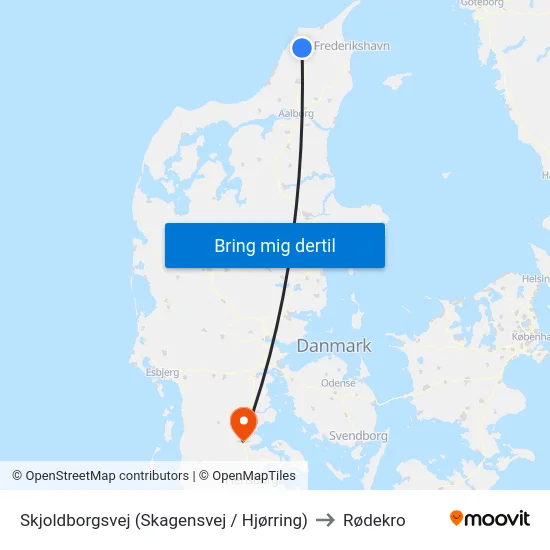 Skjoldborgsvej (Skagensvej / Hjørring) to Rødekro map