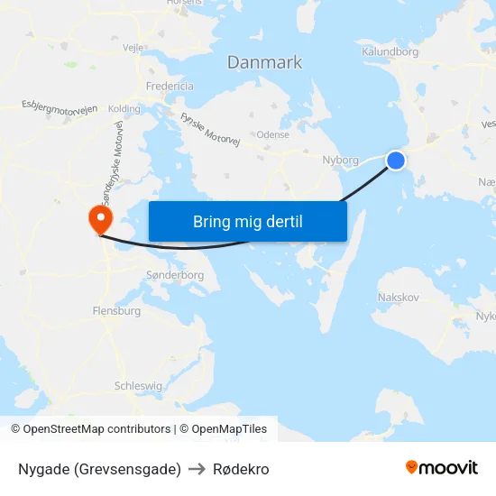 Nygade (Grevsensgade) to Rødekro map