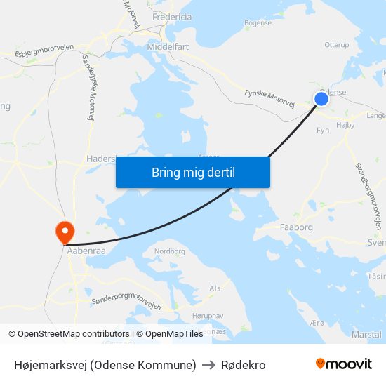 Højemarksvej (Odense Kommune) to Rødekro map