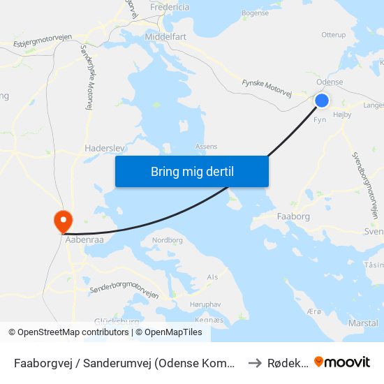 Faaborgvej / Sanderumvej (Odense Kommune) to Rødekro map