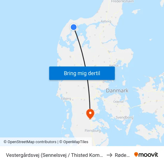 Vestergårdsvej (Sennelsvej / Thisted Kommune) to Rødekro map