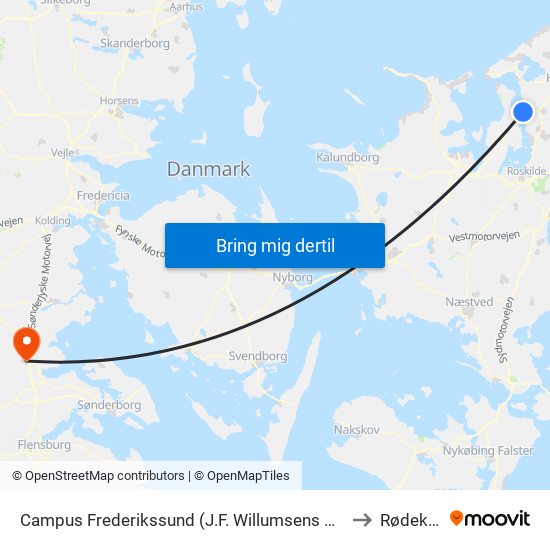 Campus Frederikssund (J.F. Willumsens Vej) to Rødekro map