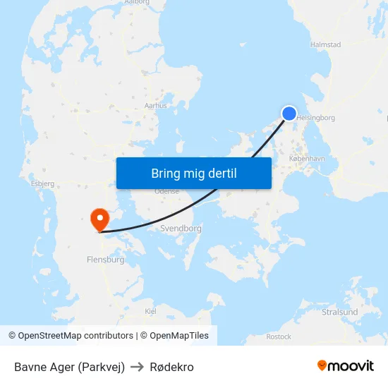 Bavne Ager (Parkvej) to Rødekro map