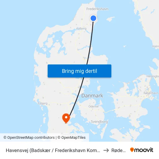 Havensvej (Badskær / Frederikshavn Kommune) to Rødekro map