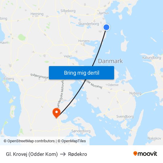 Gl. Krovej (Odder Kom) to Rødekro map