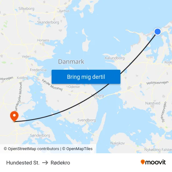 Hundested St. to Rødekro map