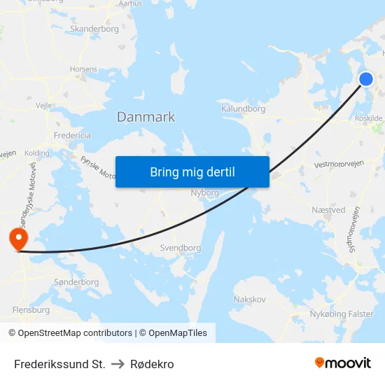 Frederikssund St. to Rødekro map