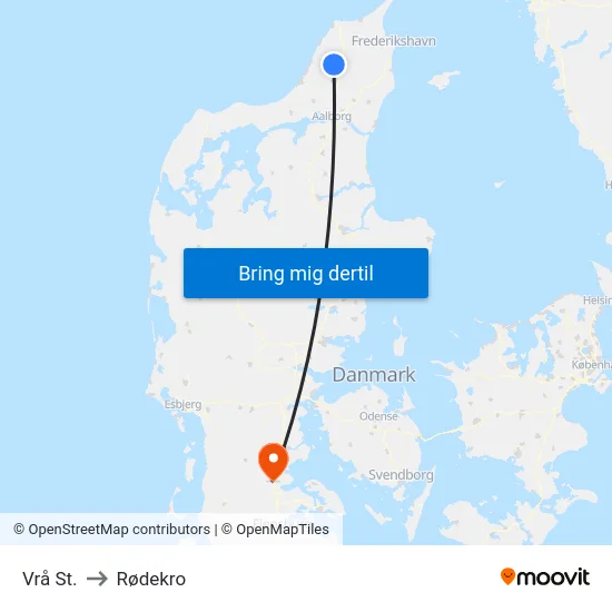 Vrå St. to Rødekro map